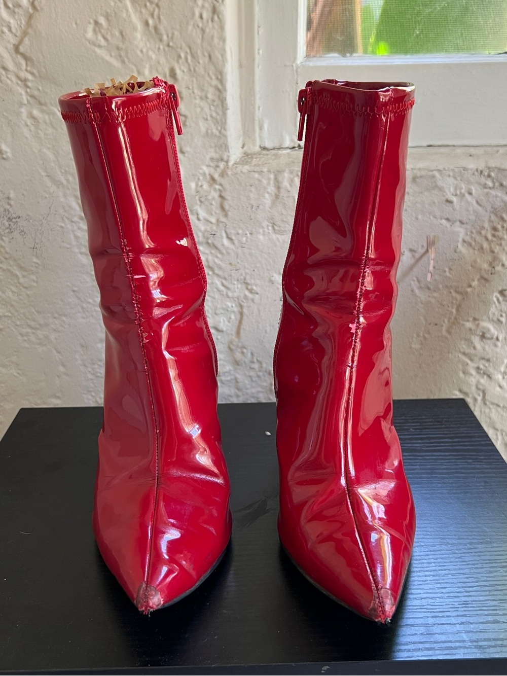 Jeffrey Campbell Red Patent Booties